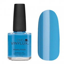 CND Vinylux №211 Digi-teal - Лак для ногтей 15 мл темно-голубой, васильковый плотный глянцевый оттенок.