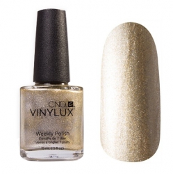 CND Vinylux №128 Locket Love - Лак для ногтей 15 мл белое золото, хром с микроблестками.