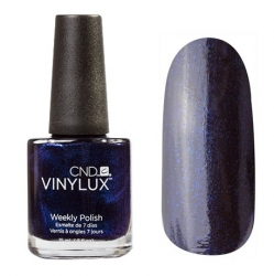 CND Vinylux №131 Midnight Swim - Лак для ногтей 15 мл темно-синий с микроблестками серебристого цвета. 