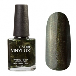 CND Vinylux №137 Pretty Poison - Лак для ногтей 15 мл темно-зеленый с золотым микроблеском.