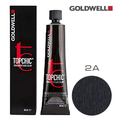 Goldwell Topchic 2A - Стойкая краска для волос - Черный пепельный 60 мл.