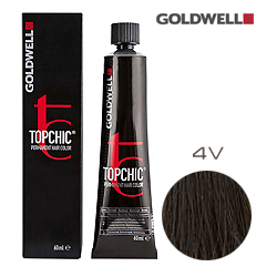 Goldwell Topchic 4V - Стойкая краска для волос - Средний коричневый фиолетовый (цикломен) 60 мл.