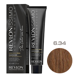 Revlon Professional Revlonissimo Colorsmetique High CoverАge - Крем-краска для волос 6.34 Ореховый темный блондин 60 мл 