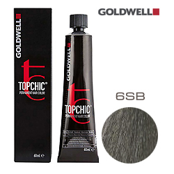 Goldwell Topchic 6SB - Стойкая краска для волос - Темный русый серебристо-бежевый 60 мл.