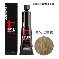 Goldwell Topchic 8N@BS - Стойкая краска для волос Светлый блонд с бежево-серебристым сиянием 60 мл