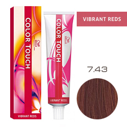 Wella Color Touch Vibrant Reds - Оттеночная краска для волос 7/43 Красный тициан 60 мл