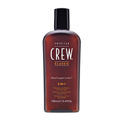 American Crew Classic 3-in-1 Shampoo, Conditioner and Body Wash - Средство 3 в 1 Шампунь, Кондиционер и Гель для душа 100 мл