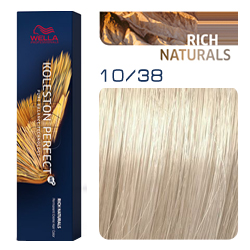 Wella Koleston Perfect ME+ Rich Naturals - Крем-краска для волос 10/38 Яркий блонд золотой жемчуг 60 мл