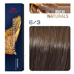 Wella Koleston Perfect ME+ Rich Naturals - Крем-краска для волос 6/3 Темный блонд золотистый 60 мл