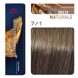 Wella Koleston Perfect ME+ Rich Naturals - Крем-краска для волос 7/1 Блонд пепельный 60 мл