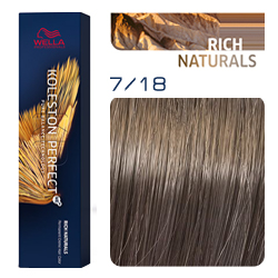 Wella Koleston Perfect ME+ Rich Naturals - Крем-краска для волос 7/18 Перламутровый вереск 60 мл