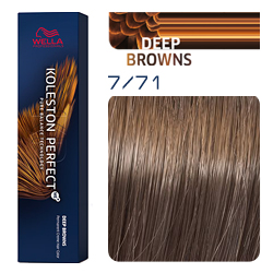 Wella Koleston Perfect ME+ Deep Browns - Крем-краска для волос 7/71 Янтарная куница 60 мл