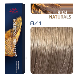 Wella Koleston Perfect ME+ Rich Naturals - Крем-краска для волос 8/1 Светлый блонд пепельный 60 мл