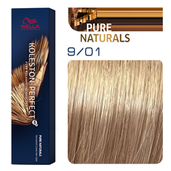 Wella Koleston Perfect ME+ Pure Naturals - Крем-краска для волос 9/01 Очень светлый блонд песочный 60 мл