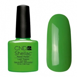 CND Shellac Lush Tropics - Гель-лак для ногтей 7,3 мл насыщенный зеленый, эмаль.