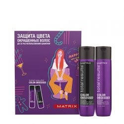 Matrix Total Results Color Obsessed - Новогодний набор для сохранения цвета окрашенных волос (шампунь 300 мл + кондиционер 300 мл) 
