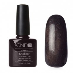 CND Shellac Night Glimmer - Гель-лак для ногтей 7,3 мл глубокий коричневый с микроблеском, эмаль.
