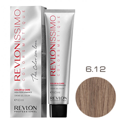 Revlon Professional Revlonissimo Colorsmetique Color & Care - Крем-гель 6.12 Темный блондин пепельно-переливающийся 60 мл