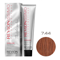 Revlon Professional Revlonissimo Colorsmetique Color & Care - Крем-гель 7.44 Блондин гипер-медный 60 мл