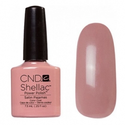 CND Shellac Satin Pajamas - Гель-лак для ногтей 7,3 мл пастельный темный бежево-розовый, эмаль.