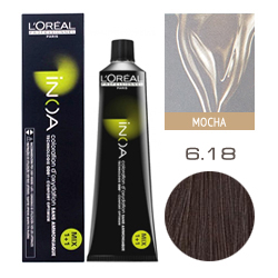 L'Oreal Professionnel Inoa - Краска для волос Иноа 6.18 Темный блондин пепельный мокка 60 мл