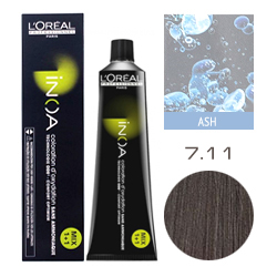 L'Oreal Professionnel Inoa - Краска для волос Иноа 7.11 Блондин глубокий пепельный 60 мл