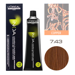 L'Oreal Professionnel Inoa - Краска для волос Иноа 7.43 Блондин медный золотистый 60 мл