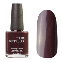 CND Vinylux №114 Fedora - Лак для ногтей 15 мл темный бордово-коричневый, эмаль.