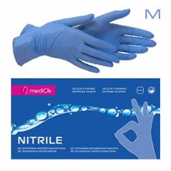 MediOK - Перчатки нитриловые неопудренные - Синие размер M 100шт / 50пар