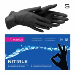 MediOK - Перчатки нитриловые неопудренные - Черные размер S 100шт / 50пар